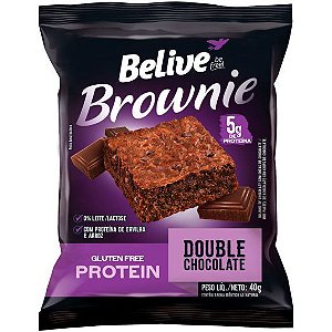 Brownie Fit Double Chocolate Sem Açúcar 40g - BeLive
