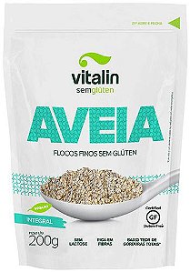 Aveia em Flocos Finos Integral Sem Glúten 200g - Vitalin