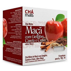 Chá Misto Maçã, Cravo, Canela e Gengibre 10 sachês - Chá Mais