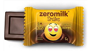 Mini tablete de Chocolate Vegano Zero Leite Smiles 40% cacau 5g - ZeroMilk