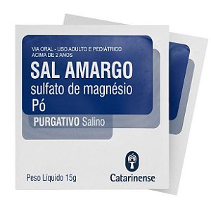 Sal Amargo Purificado Sulfato de Magnésio em Pó 15g - Catarinense