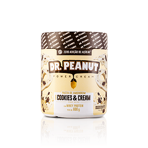 Pasta de Amendoim sabor Cookies & Cream com Whey Protein 600g - Dr. Peanut