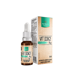 VIT D3K2 Vitamina D3 K2 Líquida sabor Limão e Menta 20ml - Nutrify