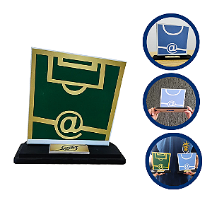 Troféu Craque do Jogo Personalizado em PVC e MDF