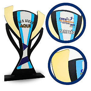 Troféu Personalizado em MDF e Acrílico Ouro