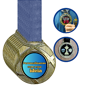 Medalha de Metal Personalizadas e Resinadas Com fita REF:MVM7503