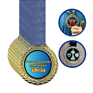 Medalha de Metal Personalizadas e Resinadas Com fita REF: MVM7502