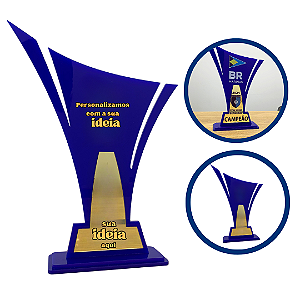 Troféu Excelência Personalizado Em UV Acrílico e MDF