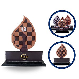 Troféu Xadrez Personalizado Em UV Acrílico e MDF