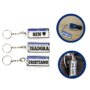 Chaveiros Personalizados Placa Mercosul Resinado