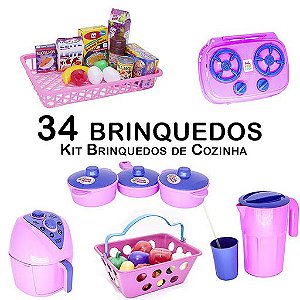 Kit Cozinha Infantil Jogo De Chá Panelas Brinquedo Comidinha - R$ 63,59