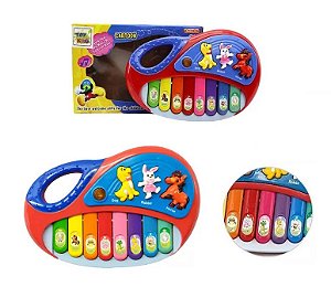 Brinquedo Teclado Piano Musical Infantil Fazendinha Rosa no Shoptime