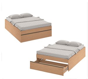 Cama Casal Box com Baú Versátil 7050A - Angelin - Móveis Castro