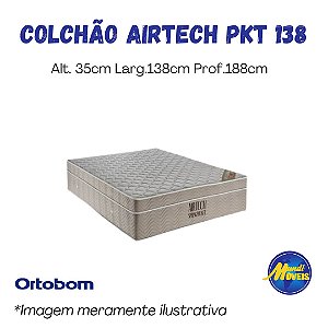 Colchão Airtech 1,38 (Casal) Molas Ensacadas - Ortobom