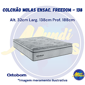 Colchão de Molas Ensacadas Freedom 1.38 (Casal) - Ortobom