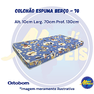 Colchão de Berço Physical D18 0,70 (Berço Americano) - Espuma - Ortobom
