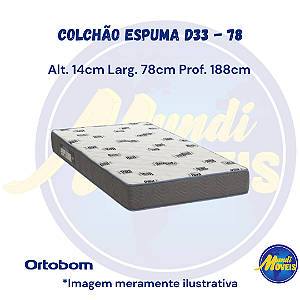 Colchão de Espuma Light D33 0,78 (Solteiro) - Ortobom