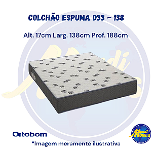 Colchão de Espuma Light D33 1,38 (Casal) - Ortobom
