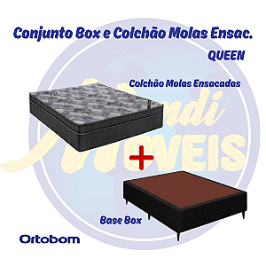Conjunto Cama Box com Colchão de Molas Ensacadas Iso Pocket 1,58 - Queen