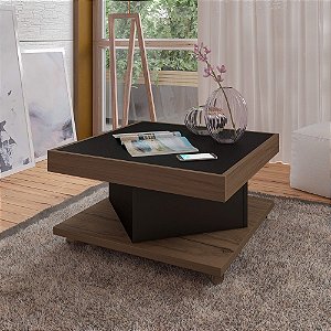 Mesa de Centro Saara - Amêndoa / Preto - Artely Móveis