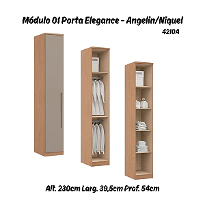 Módulo 01 Porta Elegance 4210A - Angelin / Níquel - Móveis Castro