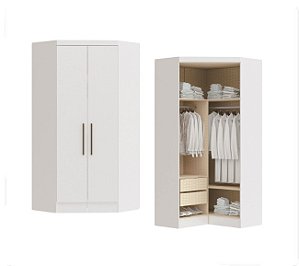 Módulo Canto Closet 02 Portas Infinity - 3806A - Branco - Móveis Castro