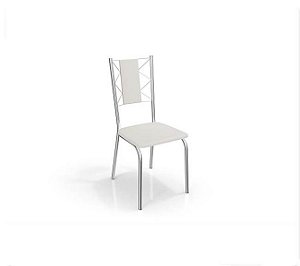 Par de Cadeiras Lisboa Cromado - Branco - Kappesberg