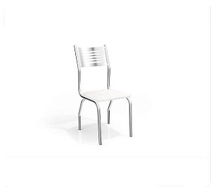 Par de Cadeiras Munique Cromado - Branco - Kappesberg