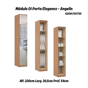 Módulo 01 Porta Elegance c/ Espelho - 4210A - Angelin - Móveis Castro