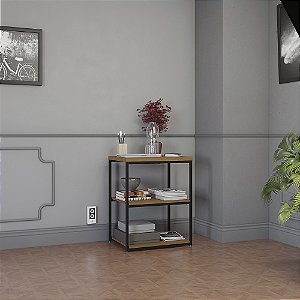 Mesa de Apoio - Ref. LI004 - Canela/Preto - Linha Industrial - Kappesberg