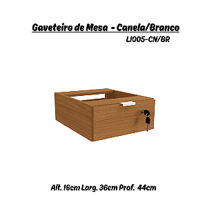 Gaveteiro de Mesa - Ref. LI005 - Canela - Linha Industrial - Kappesberg