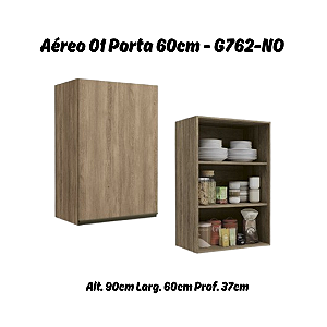 Aéreo 01 Porta 60cm - Ref. G762 - Nogal - Linha Maxxi - Kappesberg