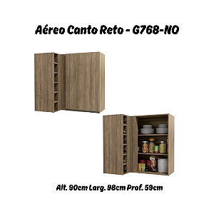 Aéreo 01 Porta Canto Reto - Ref. G768 - Nogal - Linha Maxxi - Kappesberg