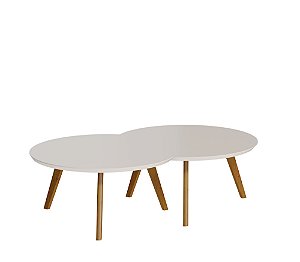 Conjunto Mesa de Centro Classic Redonda Luna - Ref. 60311 - Off White - Imcal