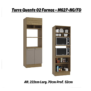 Kit Forno e Micro 03 Portas Botanic - Ref. M627 - Nogueira / Fendi - Kappesberg