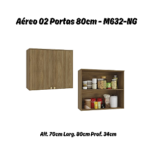 Aéreo 02 Portas 80cm - Ref. M632 - Nogueira - Linha Botanic - Kappesberg