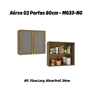 Aéreo 02 Portas c/ Tela 80cm - Ref. M633 - Nogueira - Linha Botanic - Kappesberg