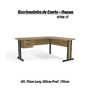 Kit Office Escrivaninha de Canto - Ref. 1170A - Linha Versátil - Kappesberg