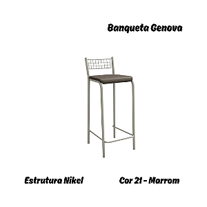 Banqueta Gênova - Ref. 1B705-NK - Estampa: 21 (Marrom) Nikel - Kappesberg