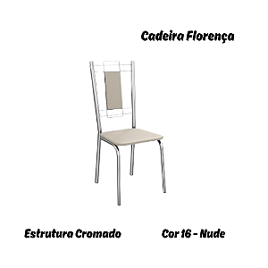 Par de Cadeiras Florença - Ref. 2C005-CR - Estampa: 16 (Nude) Cromado - Kappesberg