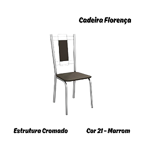 Par de Cadeiras Florença - Ref. 2C005-CR - Estampa: 21 (Marrom) Cromado - Kappesberg