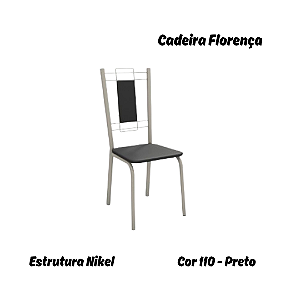 Par de Cadeiras Florença - Ref. 2C005-NK - Estampa: 110 (Preto) Nikel - Kappesberg