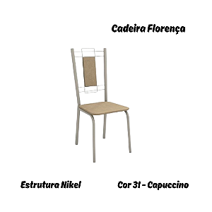 Par de Cadeiras Florença - Ref. 2C005-NK - Estampa: 31 (Capuccino) Nikel - Kappesberg