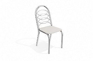 Par de Cadeiras Holanda - Ref. 2C009 - Estampa: 106 (Branco) Cromado - Kappesberg
