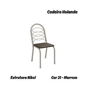 Par de Cadeiras Holanda - Ref. 2C009-NK - Estampa: 21 (Marrom) Nikel - Kappesberg