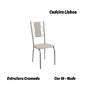 Par de Cadeiras Lisboa - Ref. 2C076-CR - Estampa: 16 (Nude) Cromado - Kappesberg