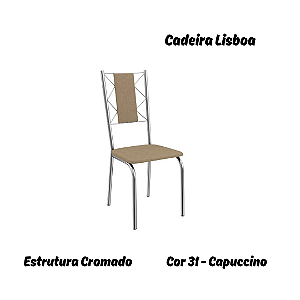 Par de Cadeiras Lisboa - Ref. 2C076-CR - Estampa: 31 (Capuccino) Cromado - Kappesberg