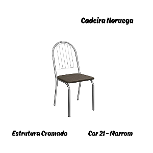 Par de Cadeiras Noruega - Ref. 2C077-CR - Estampa: 21 (Marrom) Cromado  - Kappesberg