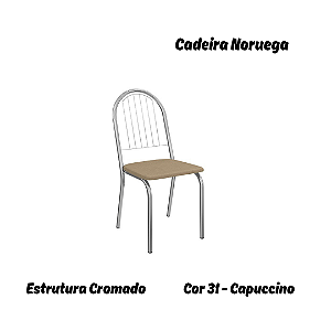 Par de Cadeiras Noruega - Ref. 2C077-CR - Estampa: 31 (Capuccino) Cromado - Kappesberg