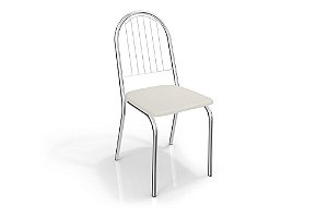 Par de Cadeiras Noruega - Ref. 2C077 - Estampa: 106 (Branco) Cromado - Kappesberg